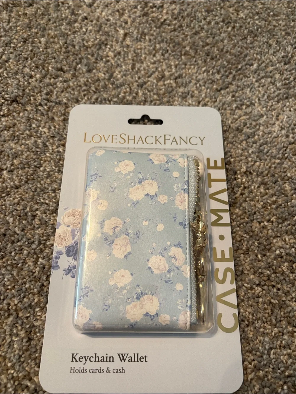 Floral Zip Card Holder Keychain